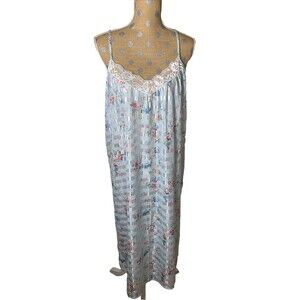 Vintage Private Moments Summer Floral Nightie Nightgown Lace Cottage Large